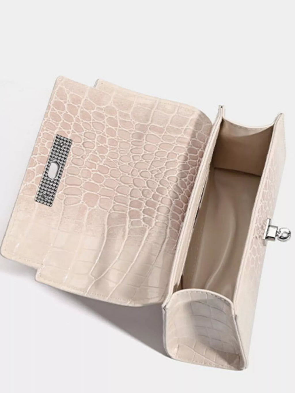 Croc-Embossed Top Handle Handbag