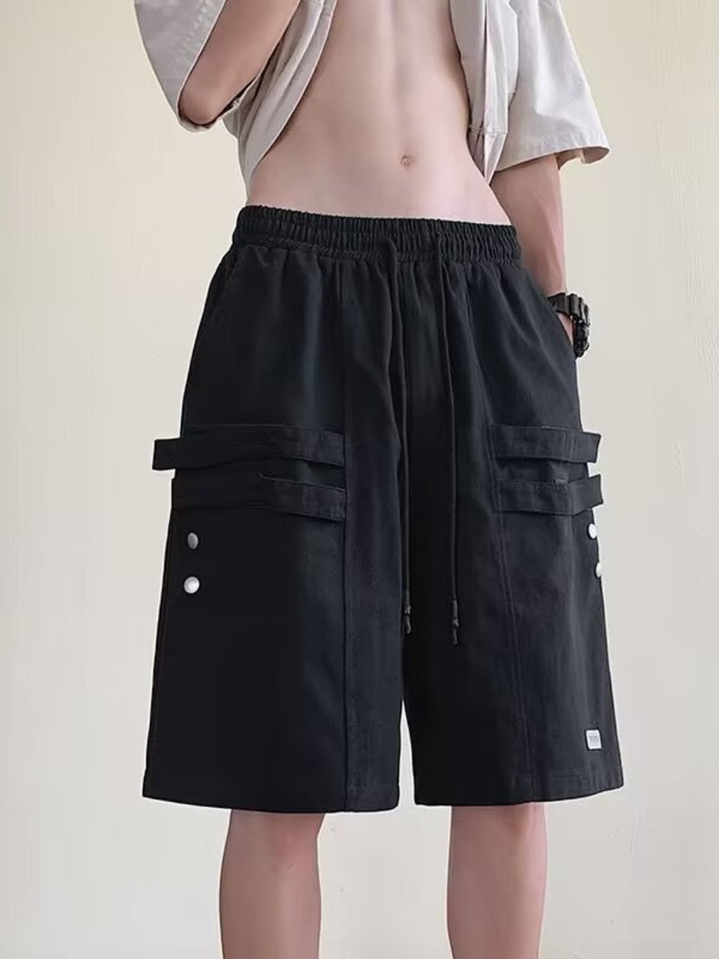 Men's Plus Size Casual Cargo Shorts with Pockets