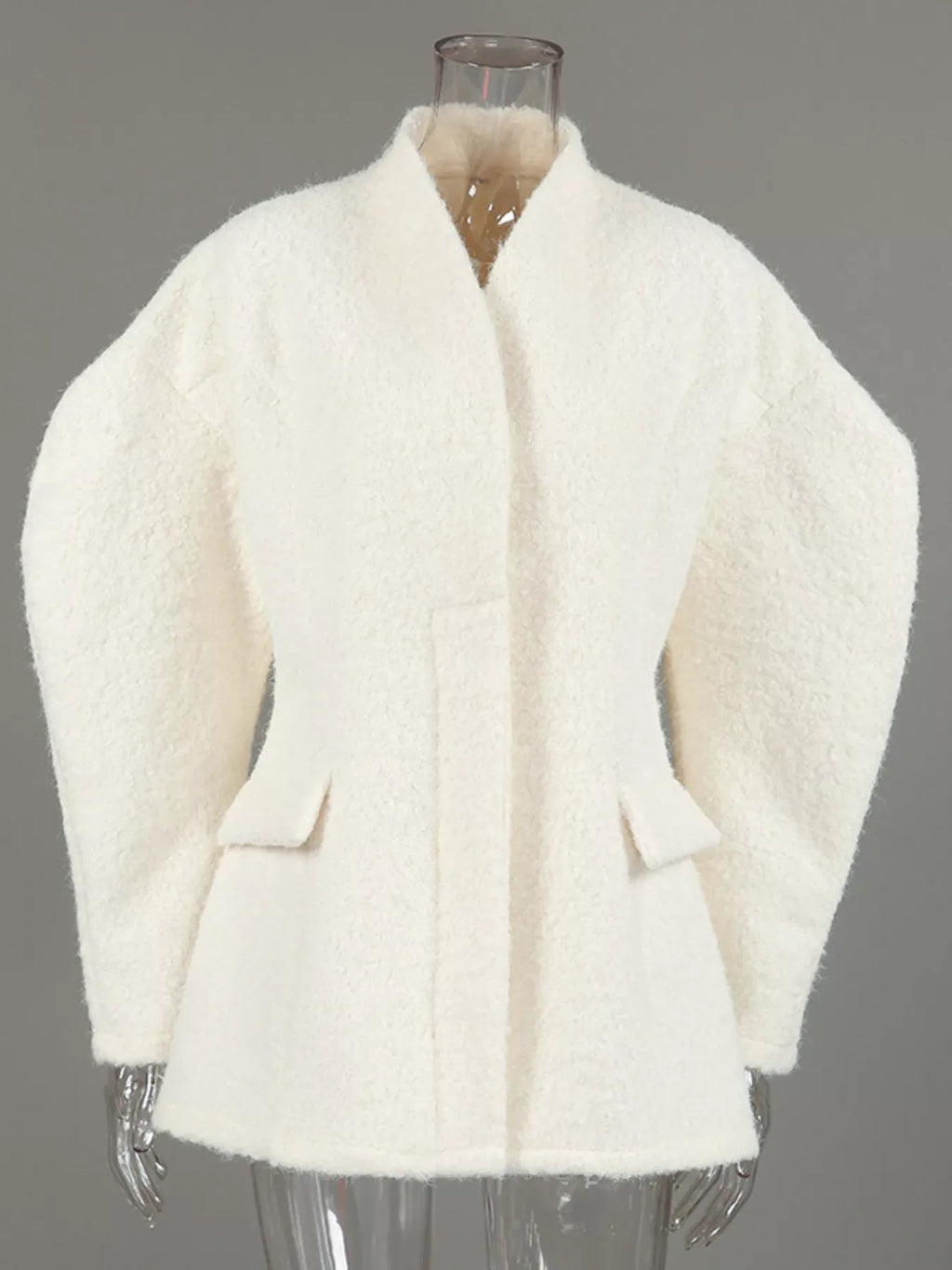 Wool-Blend Leg-of-Mutton Sleeves Outerwear