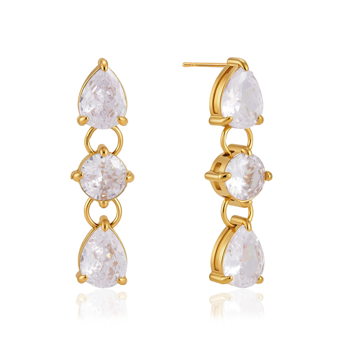 Geometric Zircon Tassel Earrings Collection