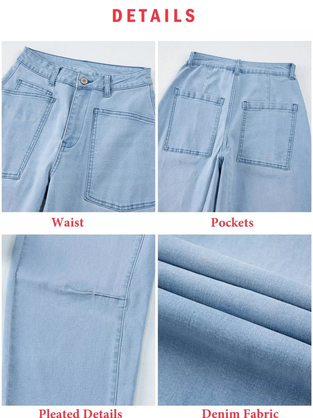 Wide-Leg Jeans with Patch Pockets