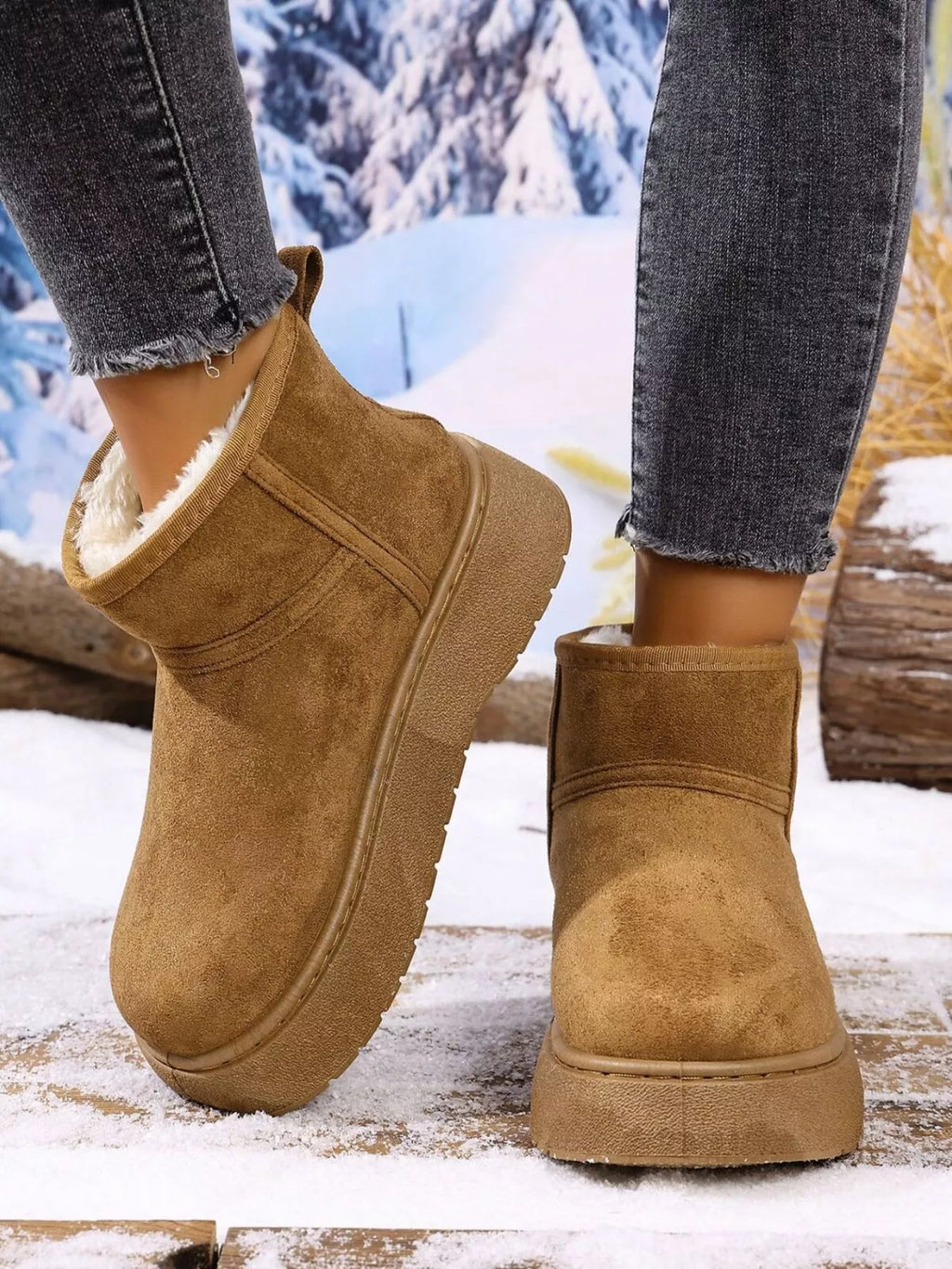 Round Toe Platform Boots