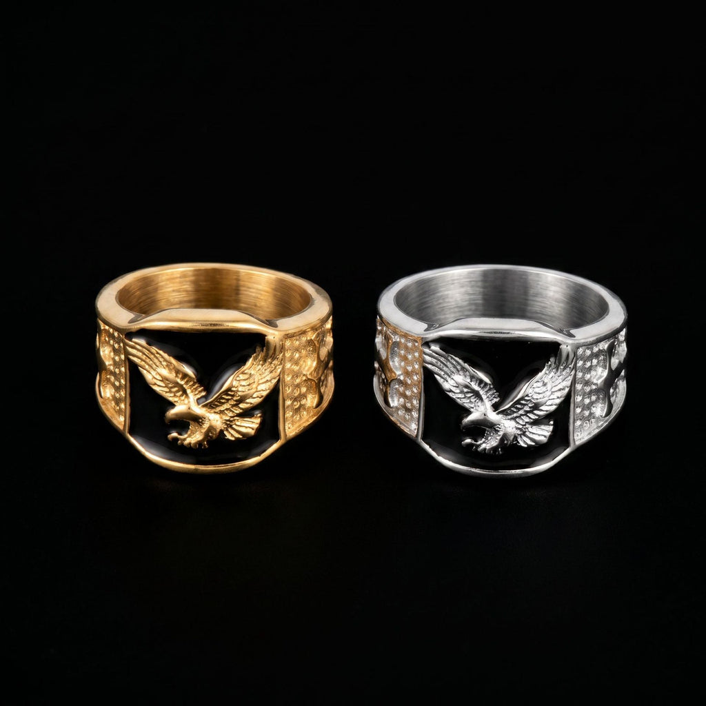 304 Stainless Steel Eagle Wide-Style Mens Ring