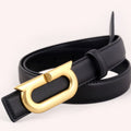 Leather Belt with Golden Buckle