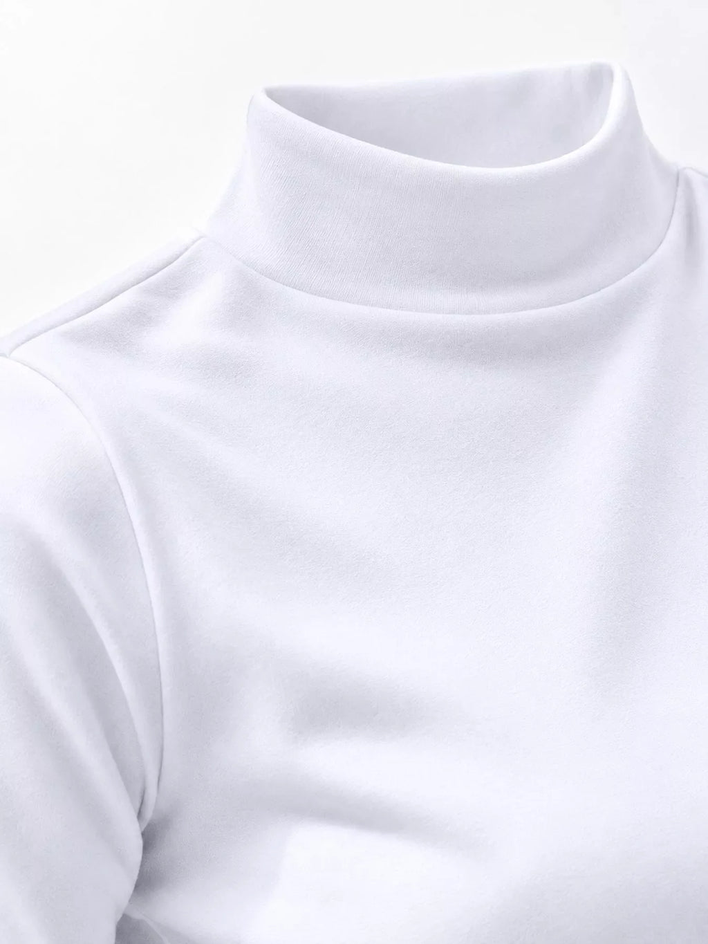 Full Size Slim-Fit Mock Neck Long Sleeve Basic T-Shirt Plus Size