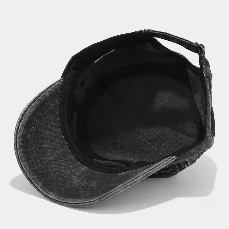 Vintage Washed Cotton Military Cadet Hat
