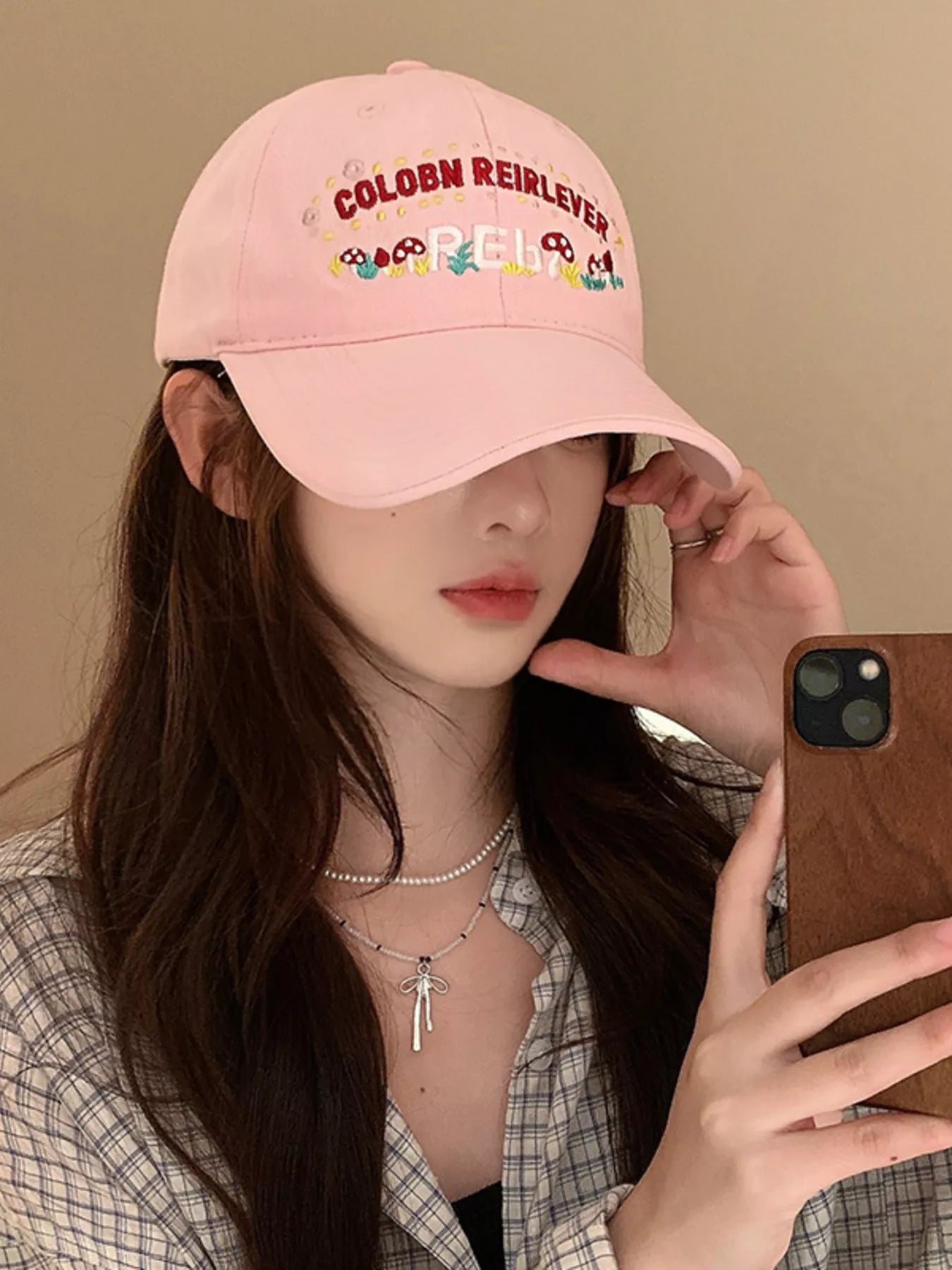 Embroidered Mushroom Baseball Cap
