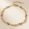 Stainless Steel Inlaid Zircon Flower Series Bracelet