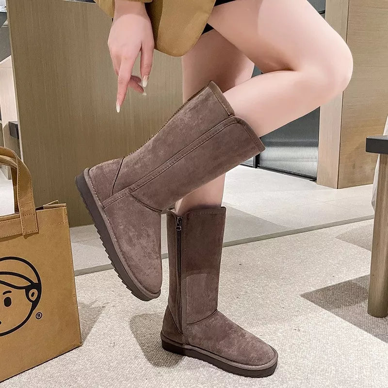 Knee-High Boots with Zipper