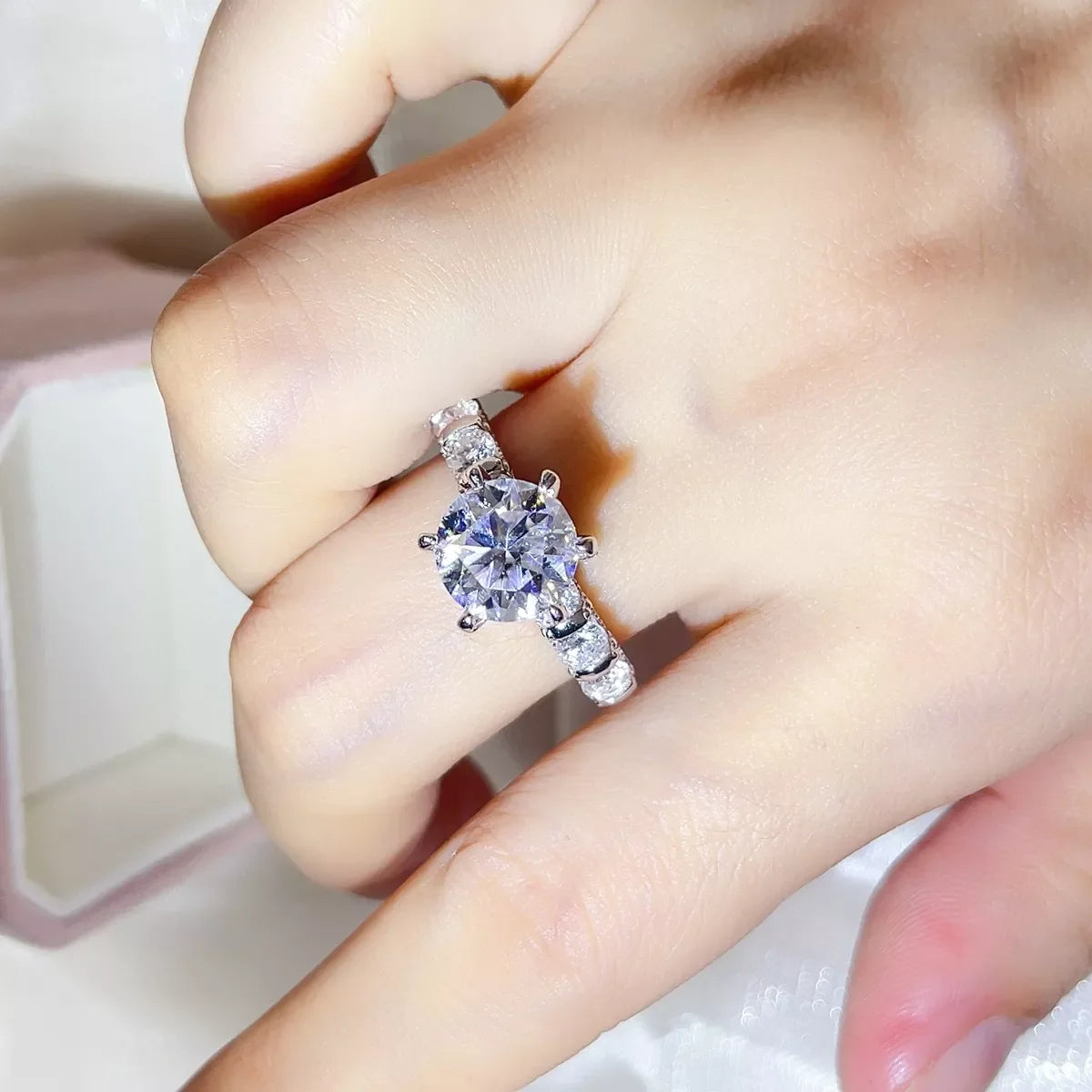 3 Carat 925 Sterling Silver Moissanite Ring
