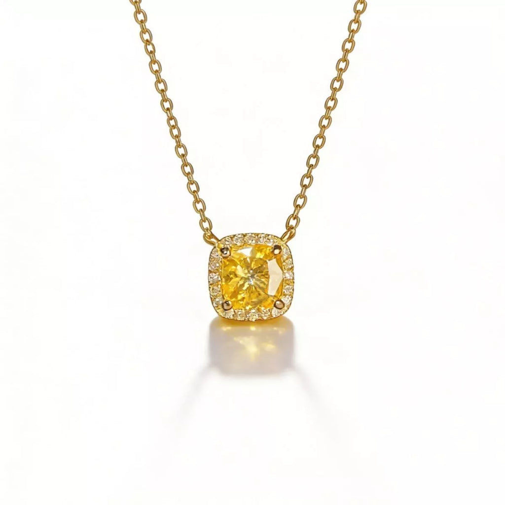 18K Gold-Plated Square Pendant Necklace