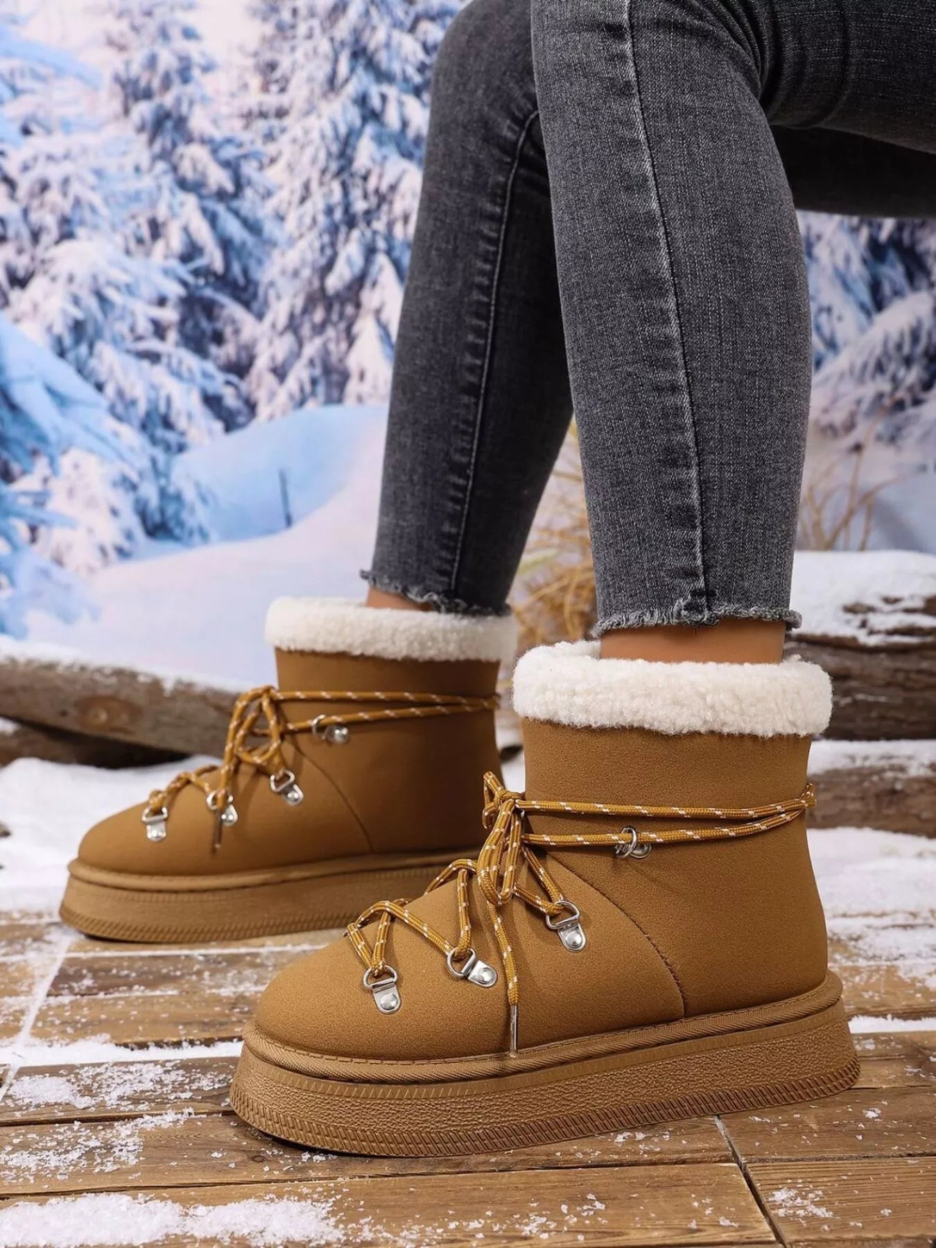 Round Toe Platform Boots