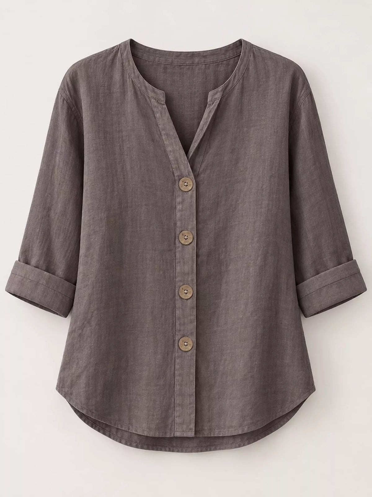 Notched Button Down Shirt