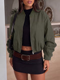 Zip-Up Dropped Shoulder Jacket