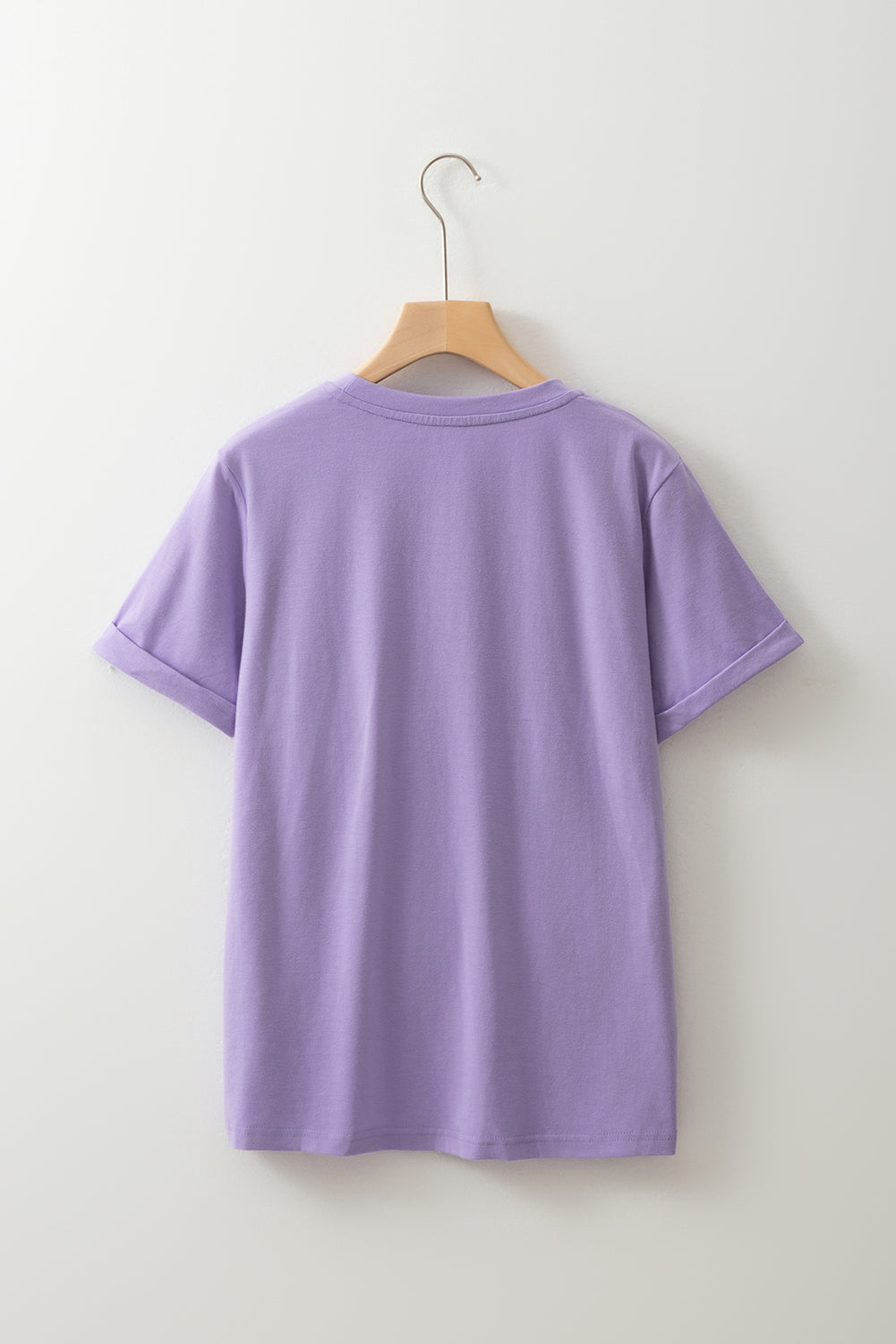 Solid Short Sleeve Crew Neck Tee