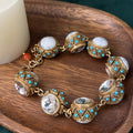 Women's Vintage Multi-stone Inlaid Natural Tigers Eye Bracelet