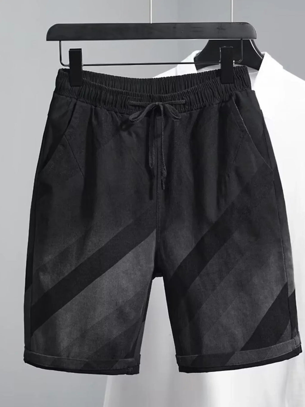 Men's Plus Size Striped Casual Drawstring Shorts