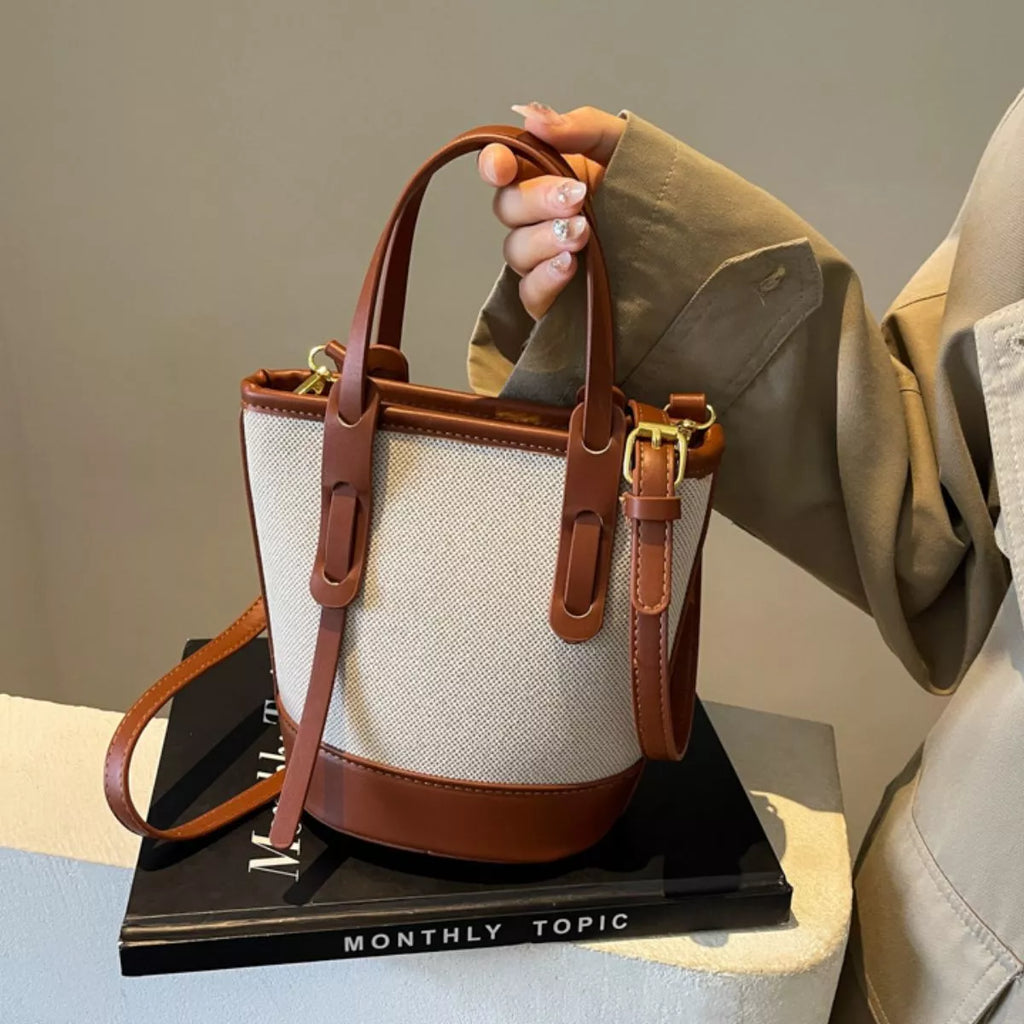 Canvas Bucket Crossbody Bag