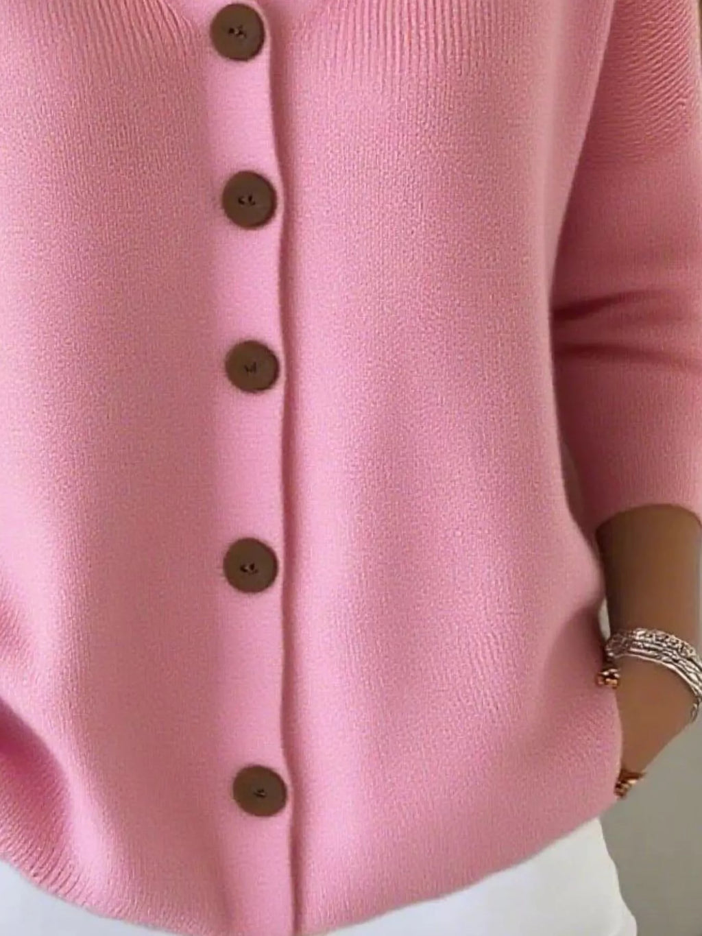 Full Size V-Neck Button-Down Knit Cardigan Plus Size