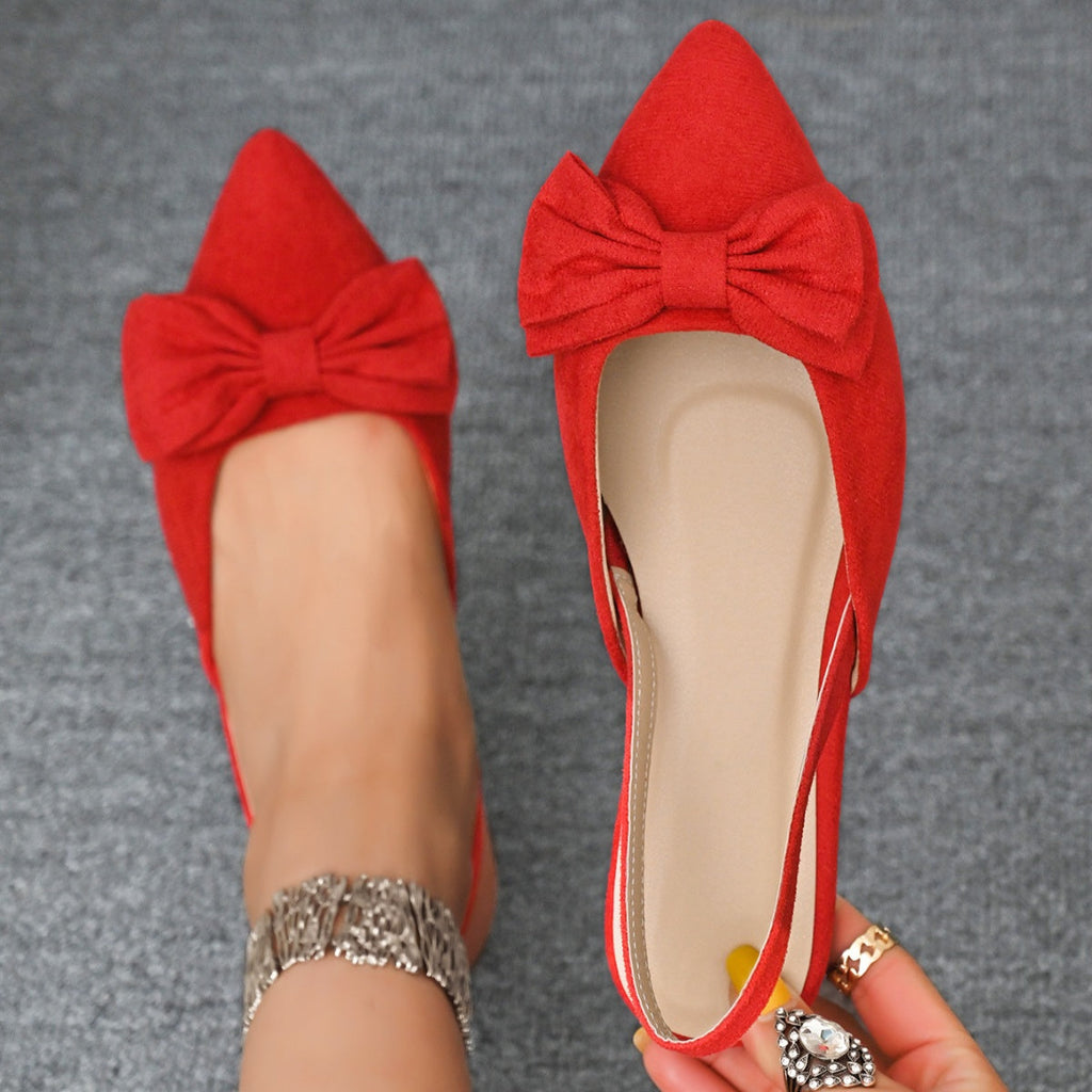 Bow-Decorated Slingback Sandals