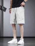 Men's Plus Size Drawstring Pocketed Shorts