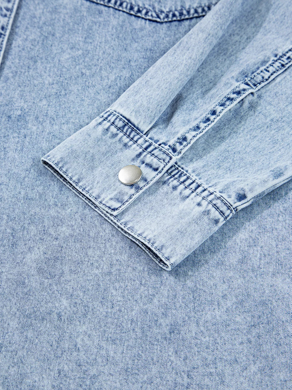 Chest Pocket Raw Hem Denim Loose Shirt Dress