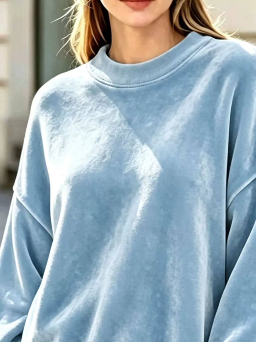 Full Size Oversized Dropped Shoulder Sweatshirt Plus Size
