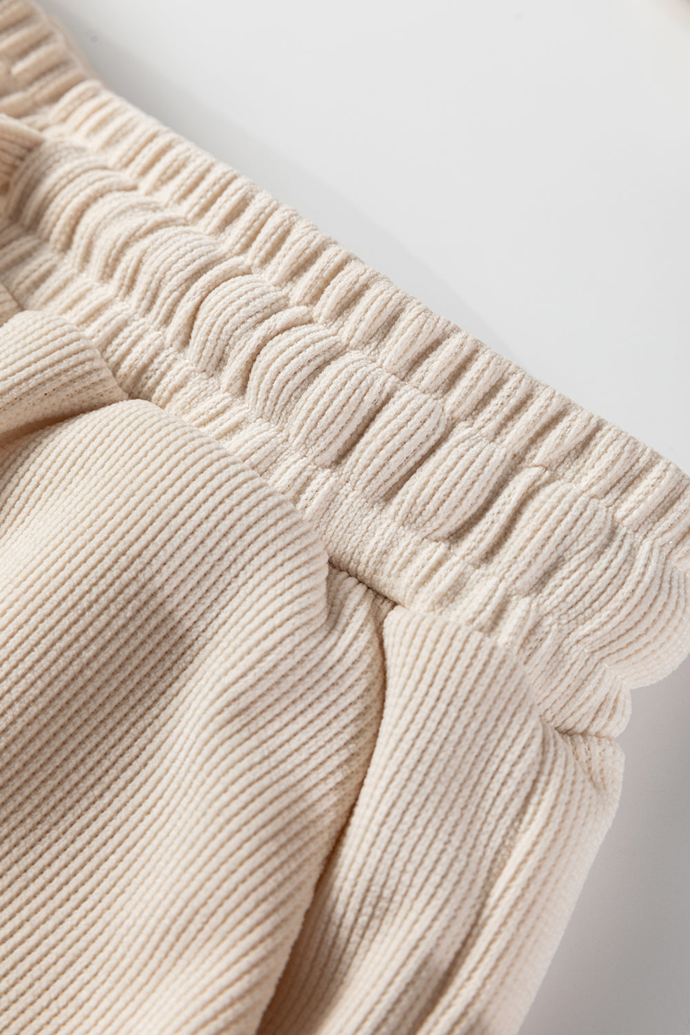Solid Textured Knit Pullover and Shorts Set