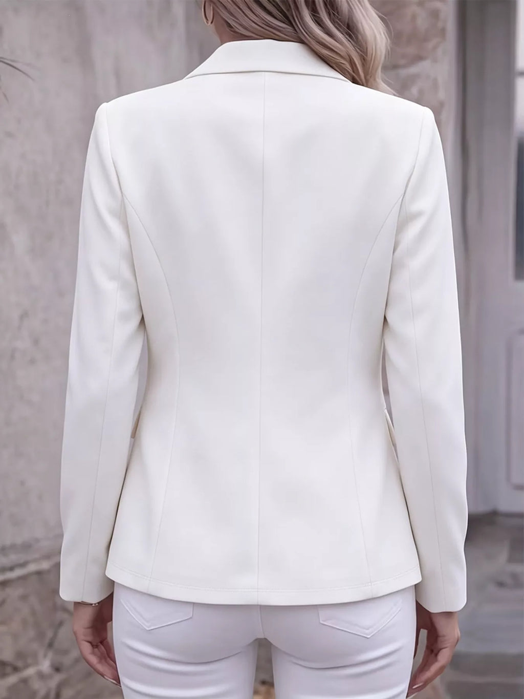 Full Size Lapel Collar Long Sleeve Blazer Plus Size