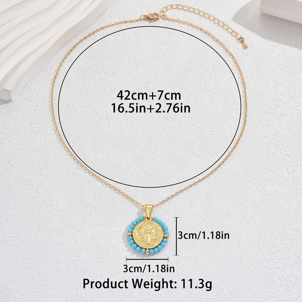 Simple Personality Bohemian Style Women Necklace Niche High-end Beaded Design Collarbone Chain Fashion Jewelry