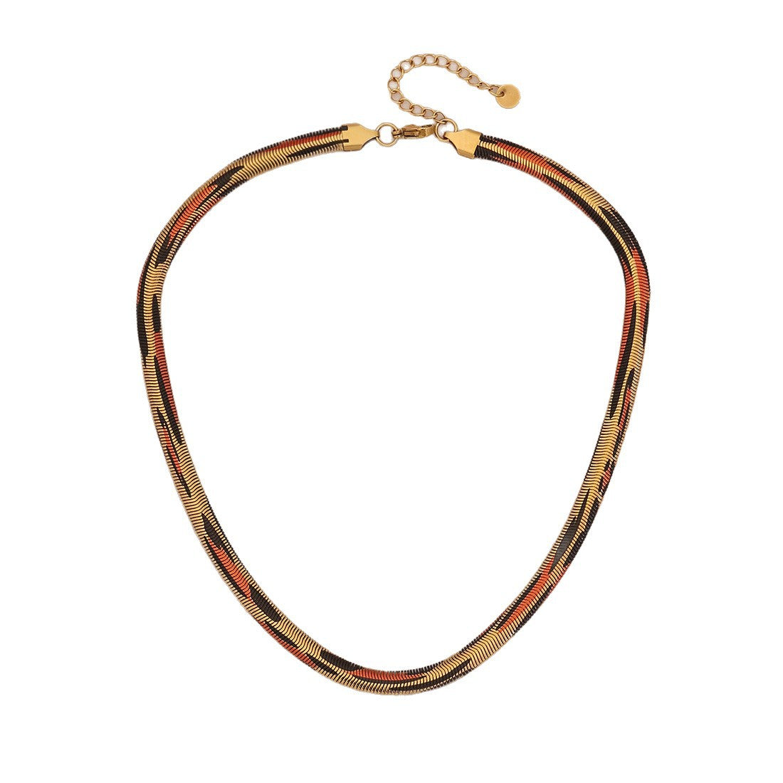 Stainless Steel Leopard-print Snake Chain Necklace
