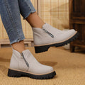 Ankle Boots with Zipper Accent