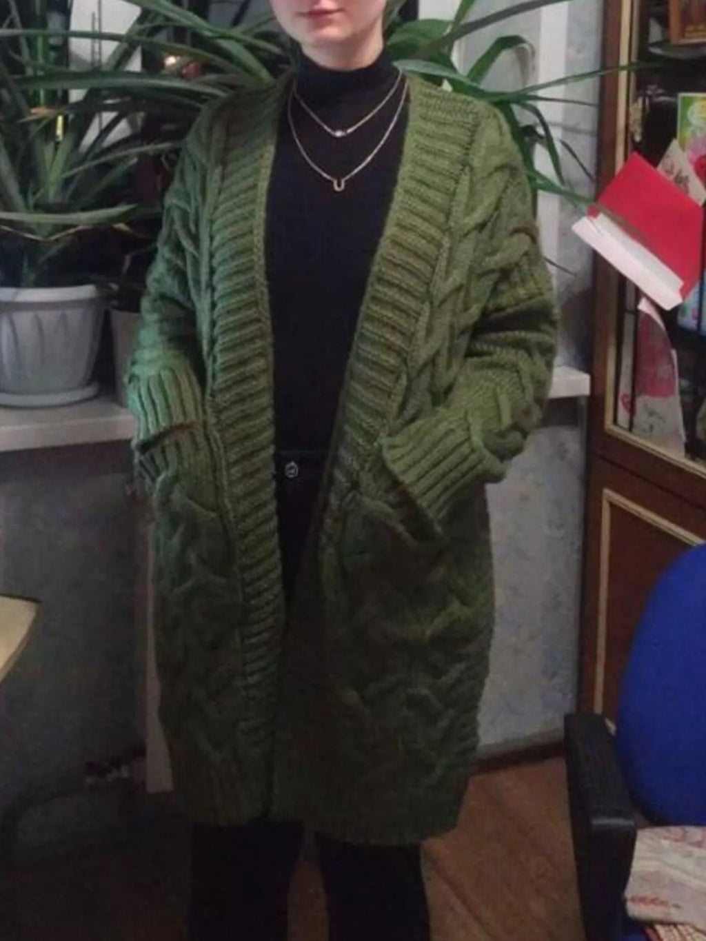 Chunky Knit Open Front Cardigan