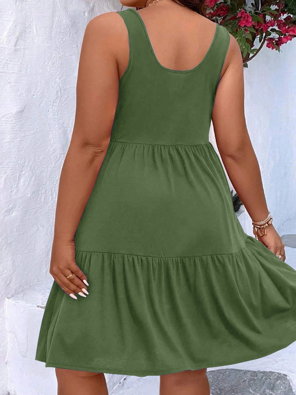 Tiered Scoop Neck Tank Dress