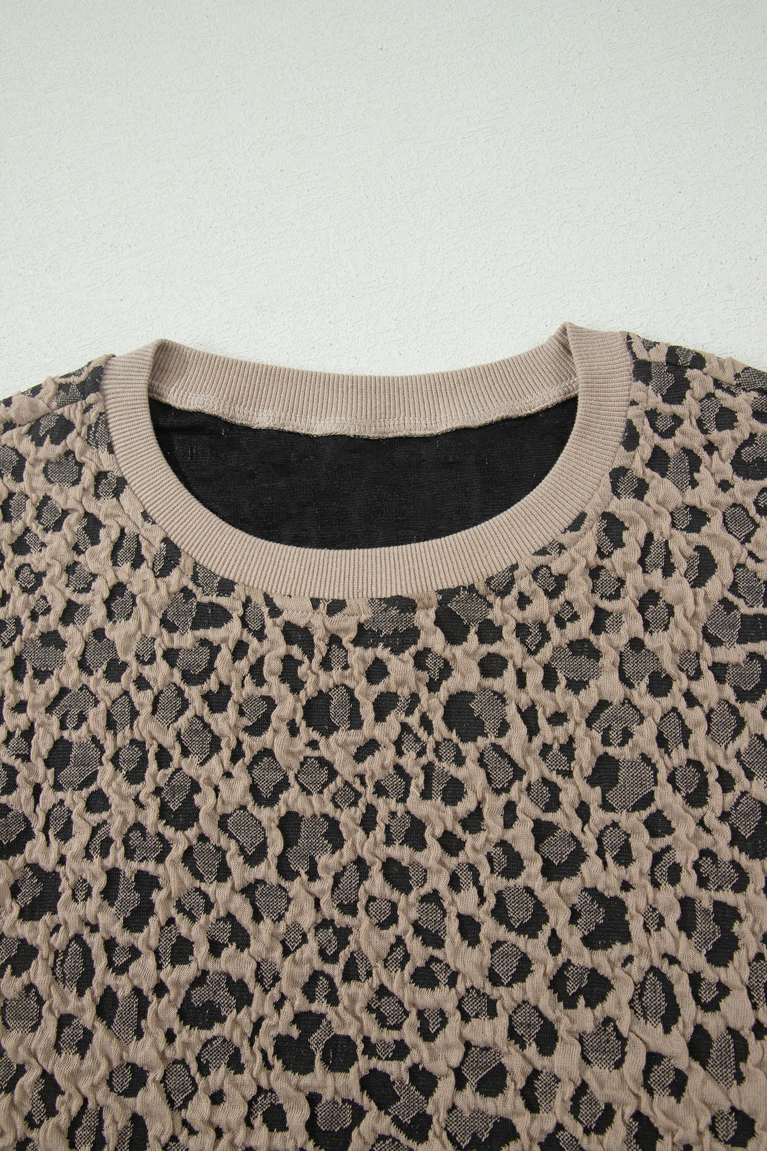Khaki Leopard Textured Sleeveless Mini Dress with Pockets
