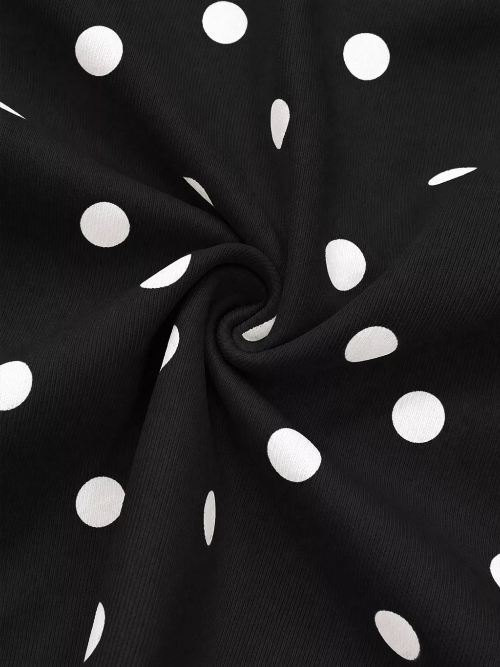 Polka Dot Half Zip Cropped Sweatshirt