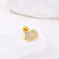 18K gold five-pointed star inlaid gemstones exquisite design dazzling earrings