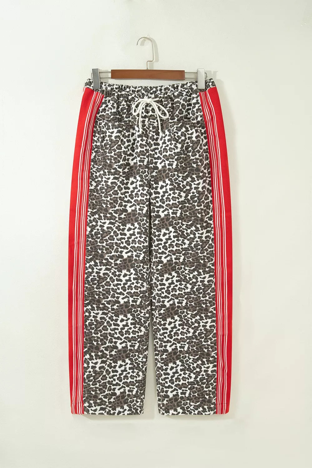 Leopard Patchwork Elastic Waist Jeans