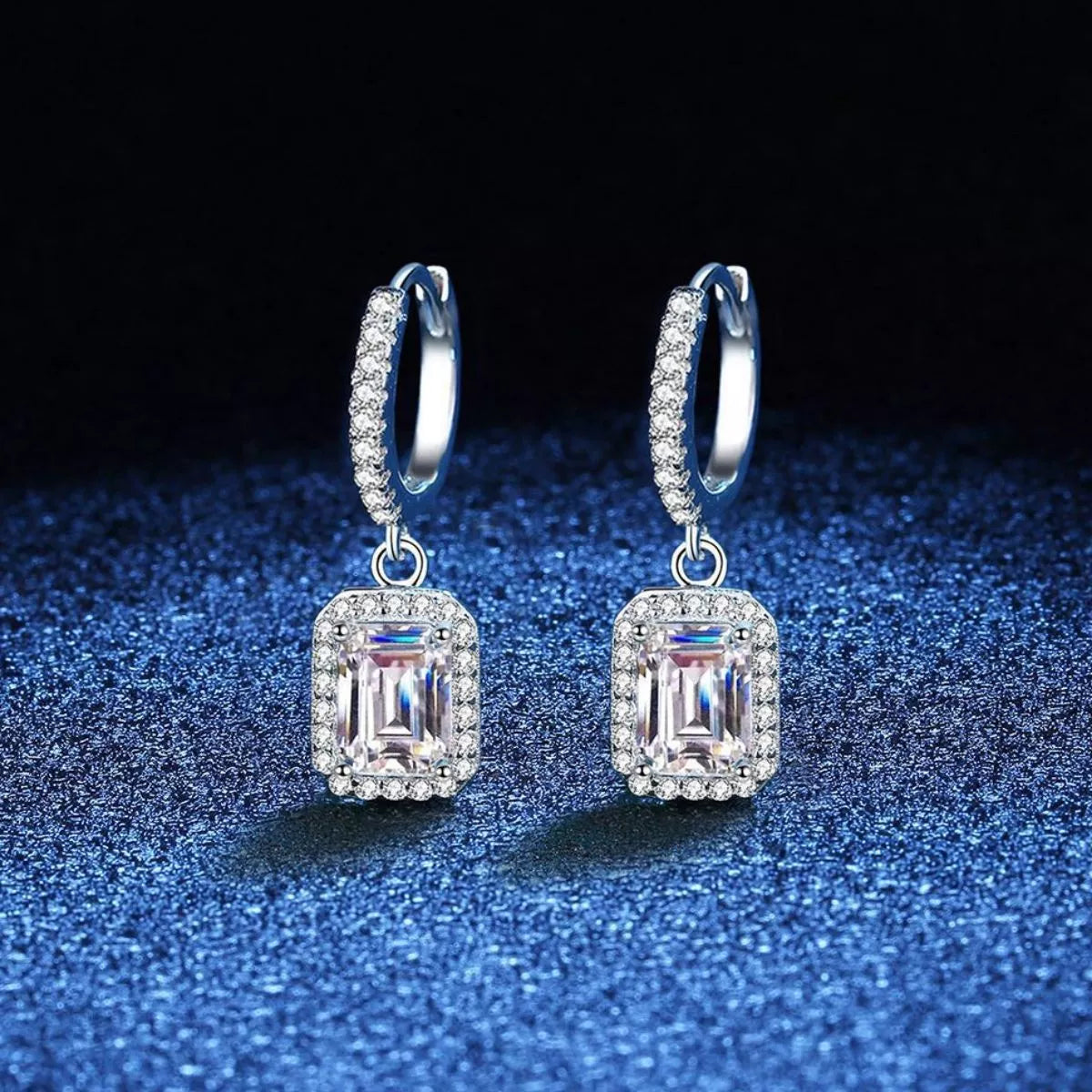 1 Carat 925 Sterling Silver Moissanite Drop Earrings