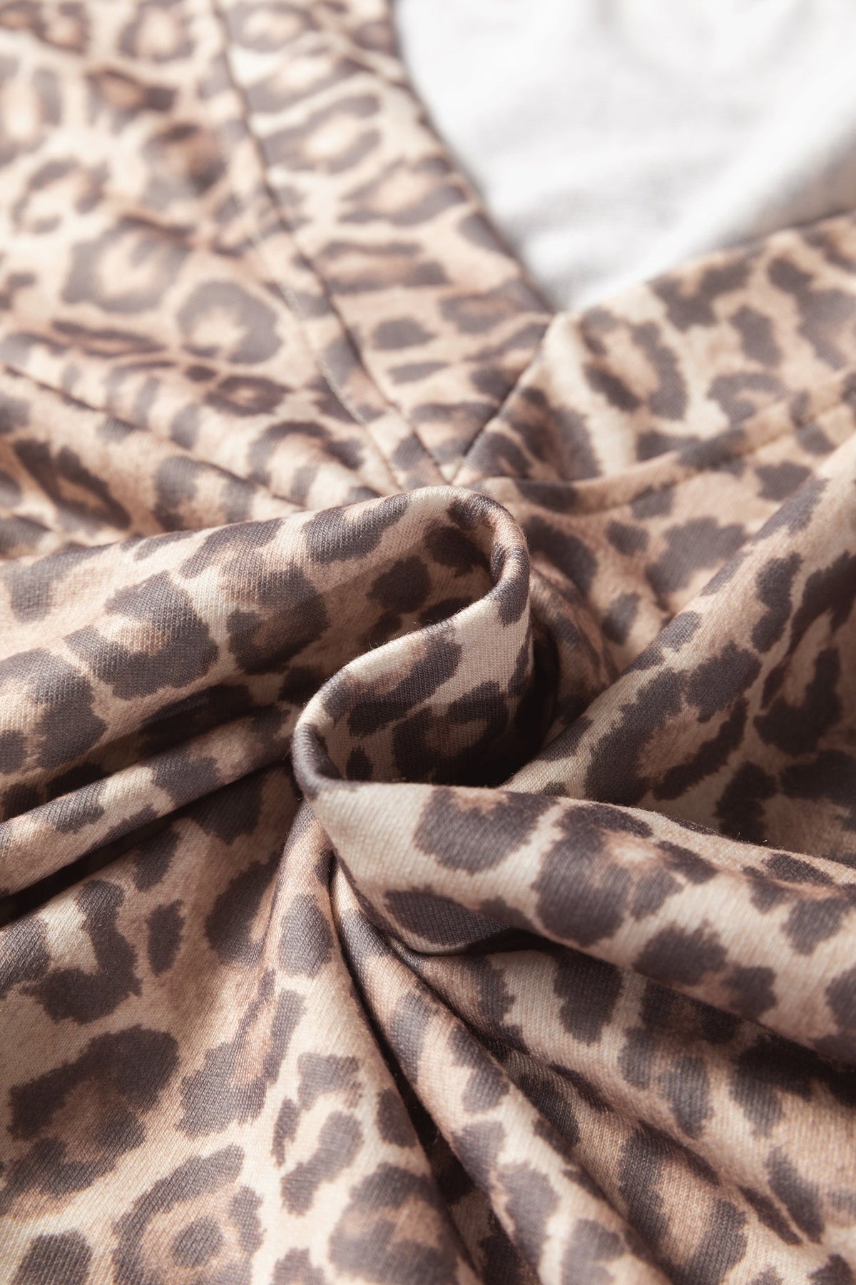 Leopard V-Neck Pullover & Wide-Waistband Skirt Set