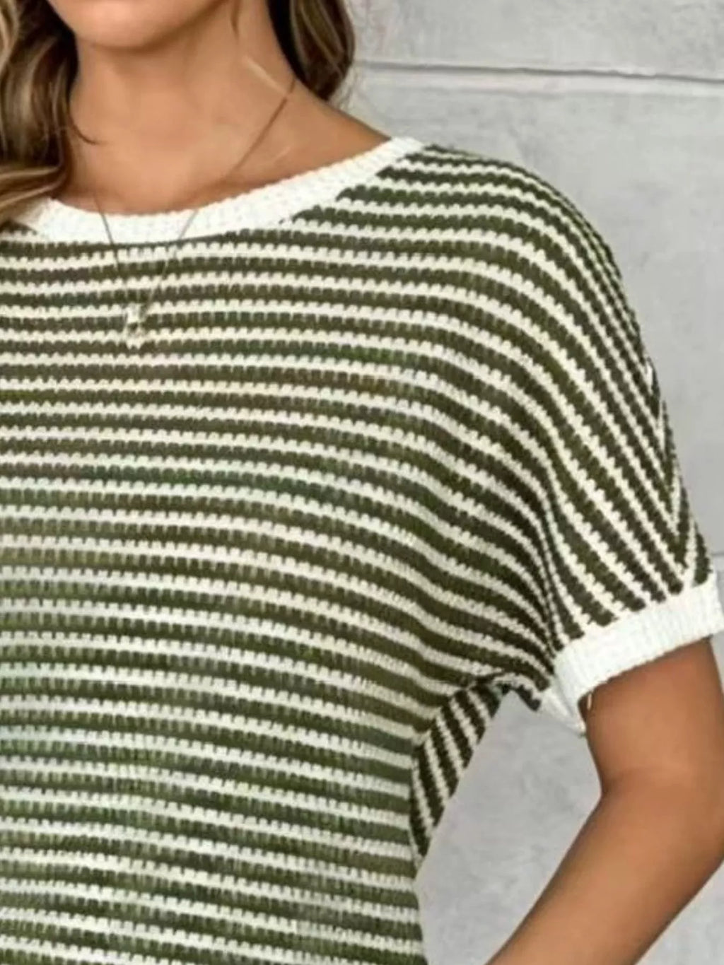 Striped Knit Relaxed Fit T-Shirt