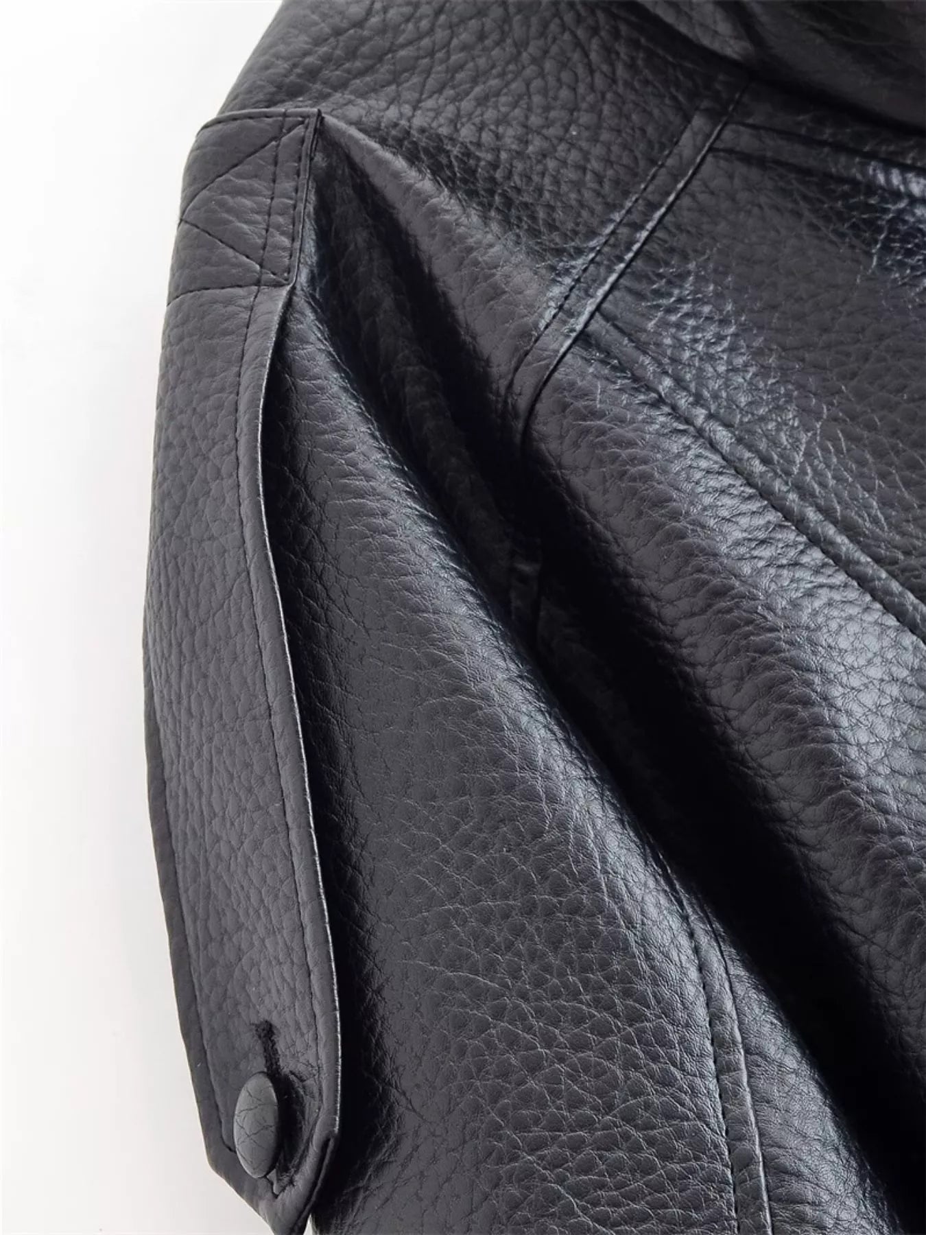 Asymmetrical Faux Leather Moto Jacket