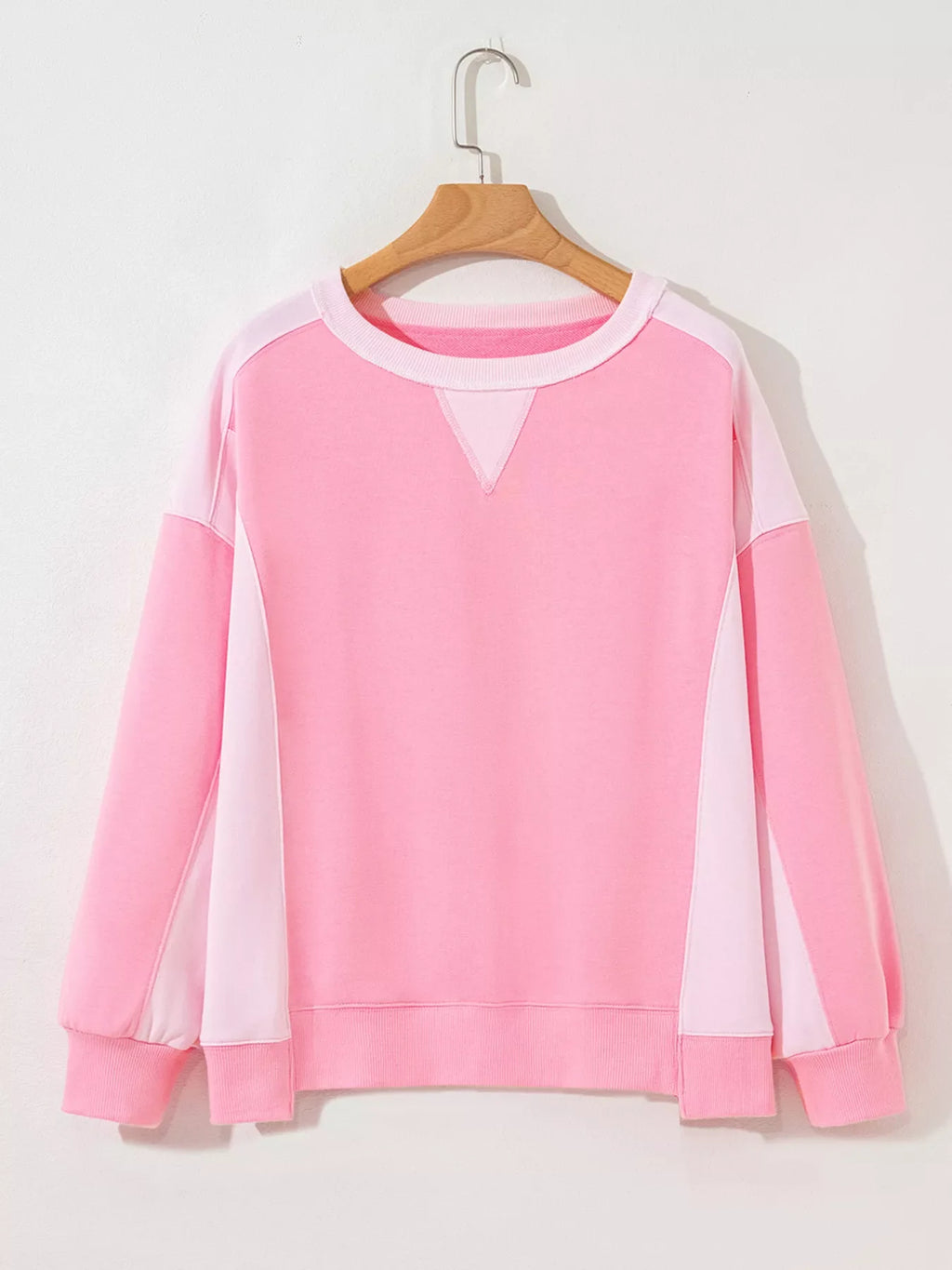 2-tone Color Block Patchwork Drop Shoulder Sweatshirt