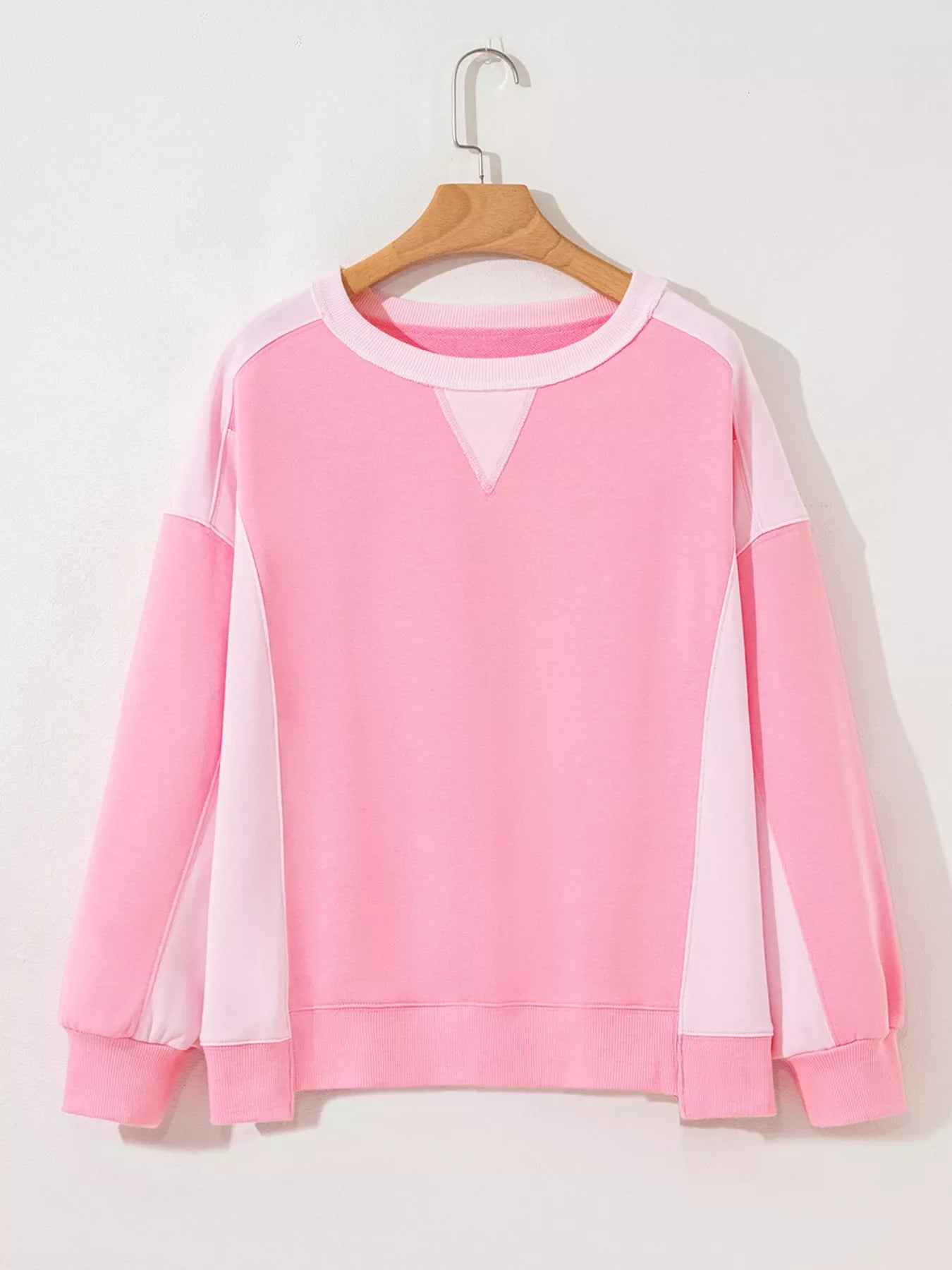 2-tone Color Block Patchwork Drop Shoulder Sweatshirt