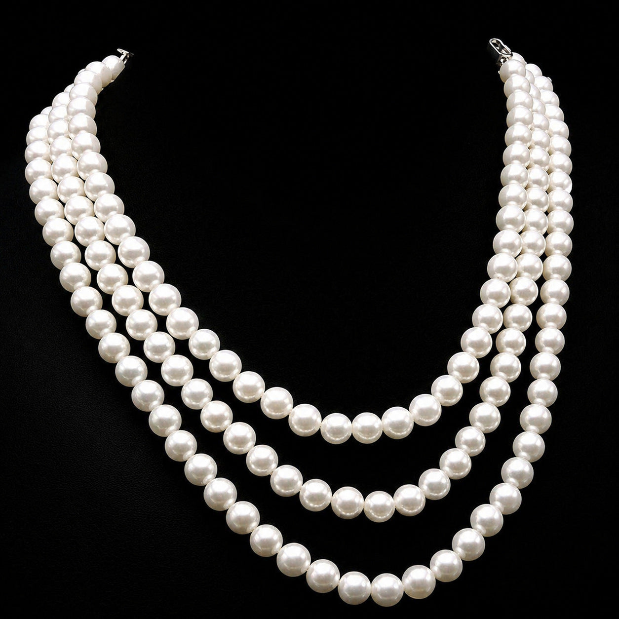 Three Or Four Multi-layer Glass Pearl Necklace Elegant Fashion Sweater Chain Dress Cheongsam Neck Chain Opera Clothing Accessories