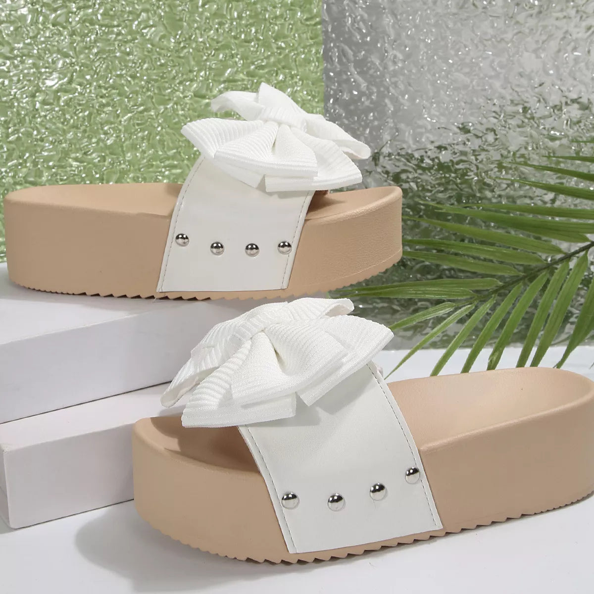 Bow Decor Platform Sandals