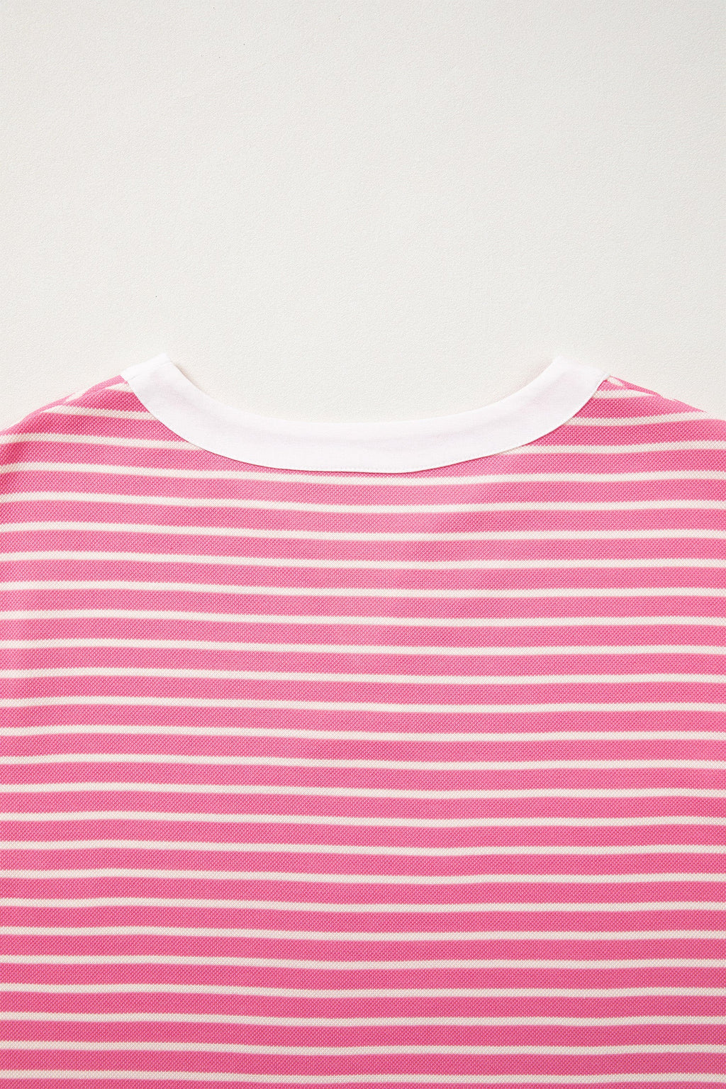 Pink Stripe Color Block Trim Notched Neck Sleeveless Shift Mini Dress