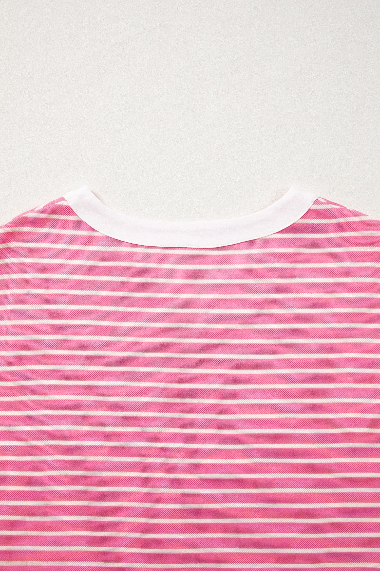 Pink Stripe Color Block Trim Notched Neck Sleeveless Shift Mini Dress