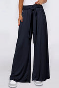 Tied Wide Leg Pants with Pockets