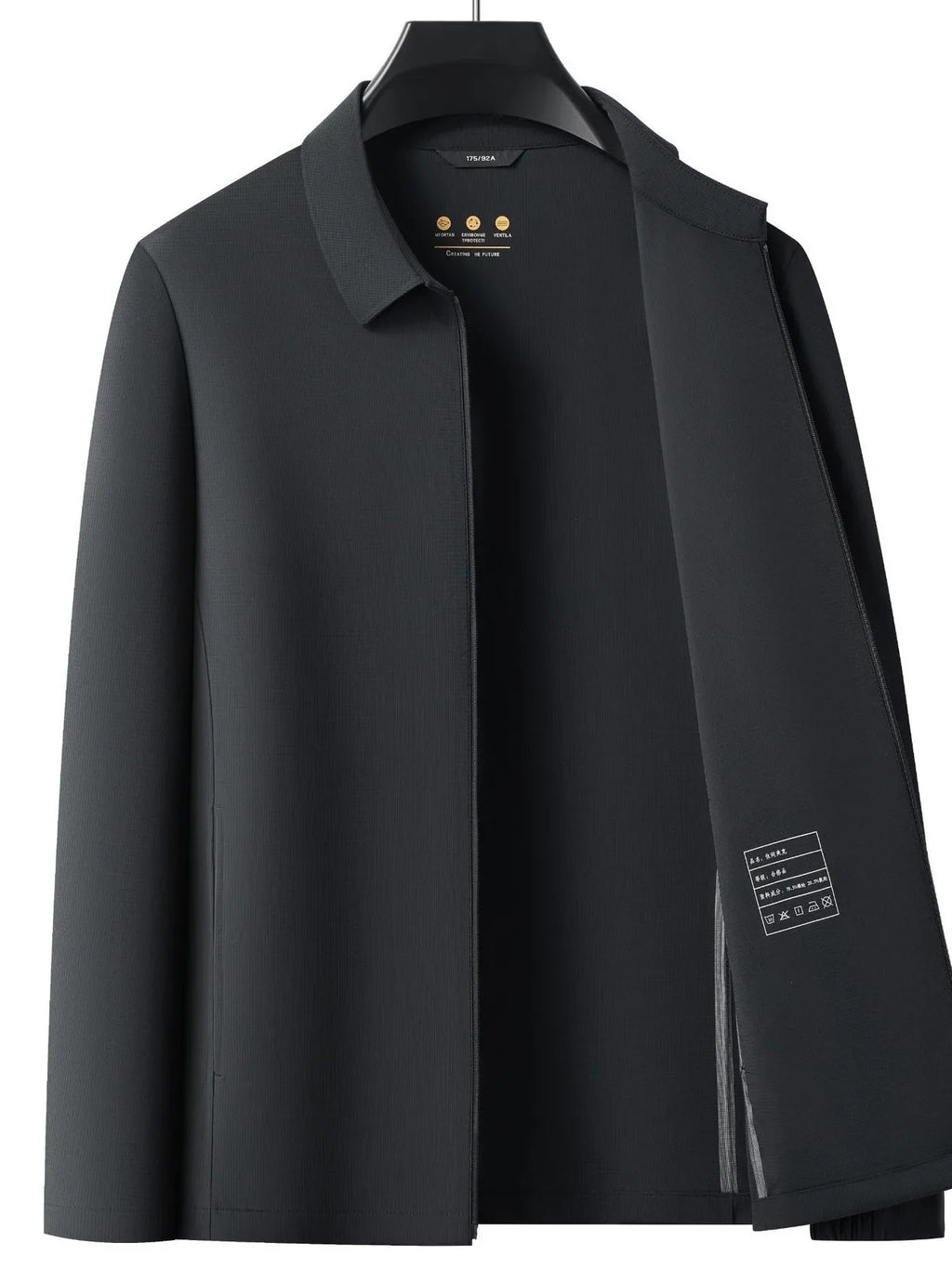Men's Plus Size Zip Up Long Sleeve Jacket